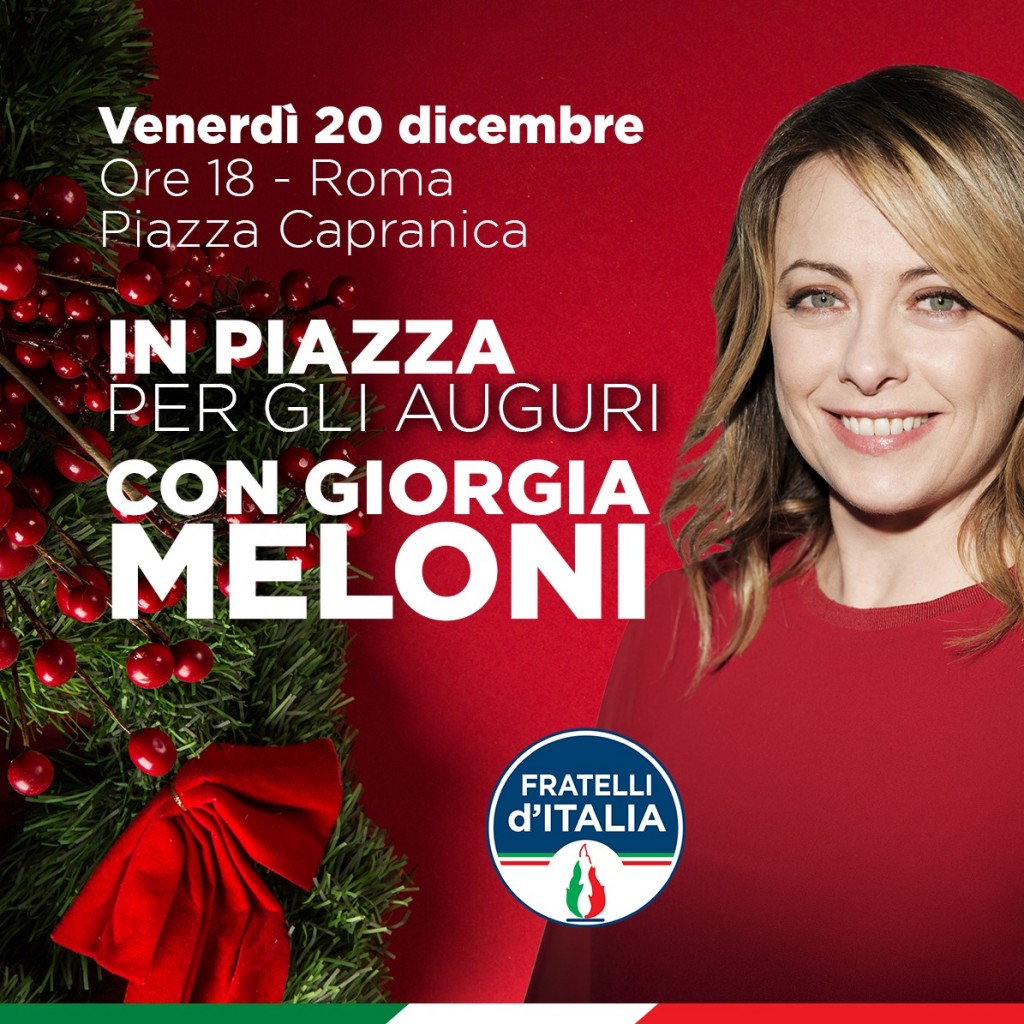 Venerdì 20 Dicembre, Ore 18:00 – In Piazza Per Gli Auguri Con Giorgia ...